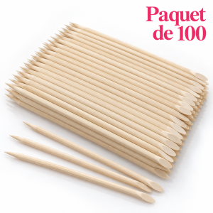 100 bâtons en bois pour cuticules